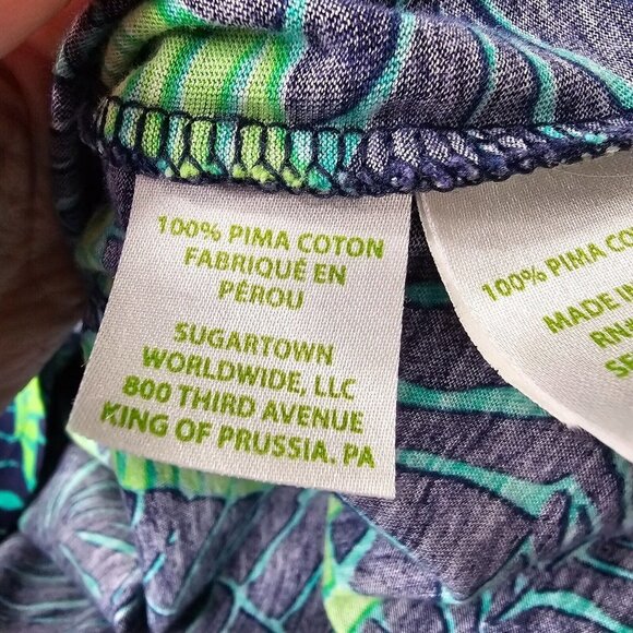 Lilly Pulitzer Tropical Top Size XS Green Palms Porter Henley Button Shirt - Picture 7 of 10
